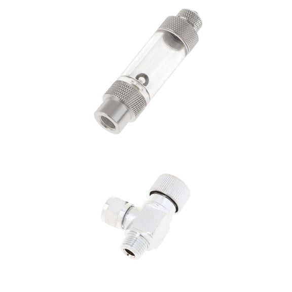 Dualoai Aluminium Aquarium Inline CO2 Bubble Counter with Adjustment Check Valve Parts