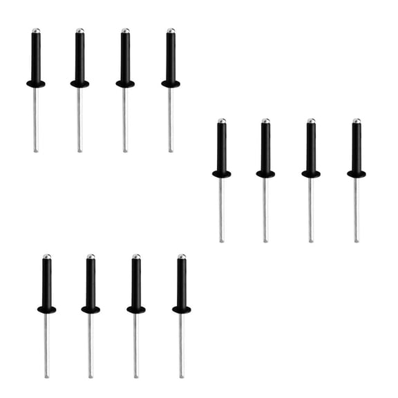 Dualoai Aluminum Rivets Blind Rivets Dome Head Open End Black M2.4x6 (12 Pack)