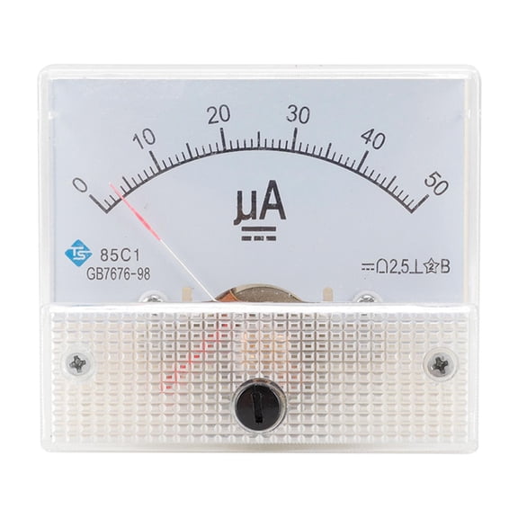 Dualoai Analog Panel AMP Microamp Current Ammeter Meter Gauge DC DC 0-50uA