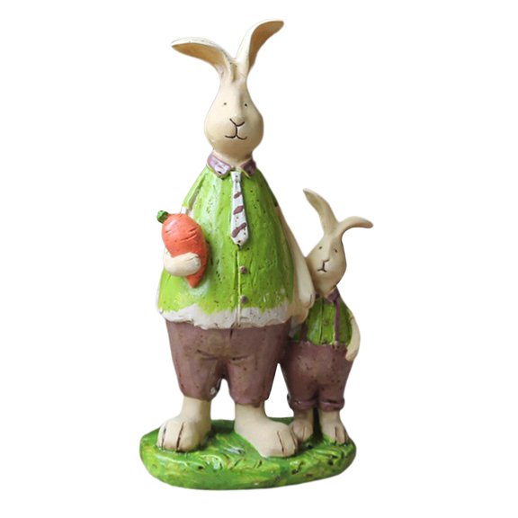 Dualoai Animal Sculpture Figurines With Standing Rabbit Statues Bunny Craft Ornament For B