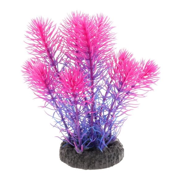 Dualoai Aquarium Decor Mini Artificial Plastic Tree Aquarium Ornament for Fish Tank Pink