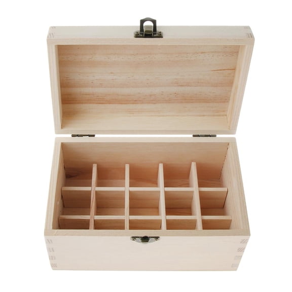 Dualoai Aromatherapy Essential Oils Box Display Carry Case Holder Organizer Wood