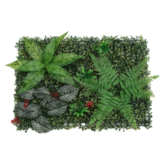 Dualoai Artificial Green Plant Wall Fake Lawn Garden Outdoor Floor Mat Landscape Green B