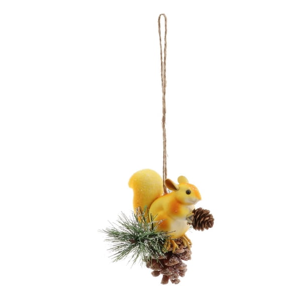 Dualoai Artificial Squirrel Hanging Pendant For Christmas Party Dec Brown