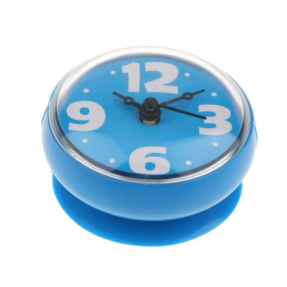 Dualoai Assorted Suction Cup Bathroom Clock Digital Quartz Wall Clock Self-adhesive Time Blue
