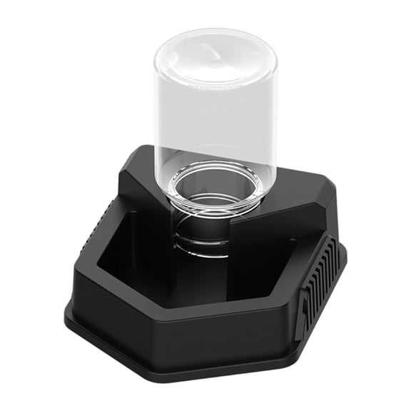 Dualoai Automatic Reptile Water Dish Container Reusable Water Dispenser for Tortoise Black