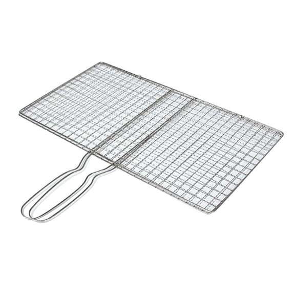 Dualoai BBQ BARBECUE MEAT BURGER LONG HANDLE HOLDER GRILL BASKET L SIZE L 22x40cm
