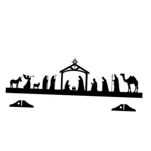 Dualoai Baby Jesus Manger Ornament Decor Collection Iron Desk Figurine Novelty Manger Scene Jesus Nativity Scene for Home Living Room S