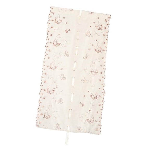 Dualoai Balcony Embroidery Curtain Roman Drape Window Shades Voile Kitchen Tulle with Tie Privacy Panels Drapes for Home Decoration Color_2-80x150cm