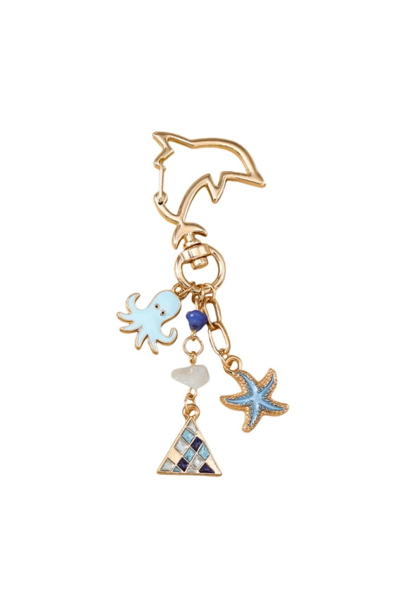 Beach Keychain Car Key Accessory Multipurpose Portable Simple Decor Gift Bag Blue