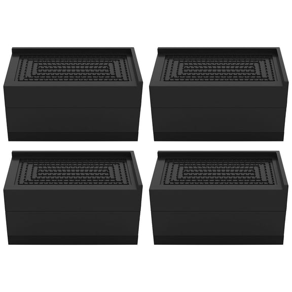 Dualoai Bed Furniture Risers Leg Supports Floor Protector Bed Elevator Stackable Plastic 11.5x6x7.5cm