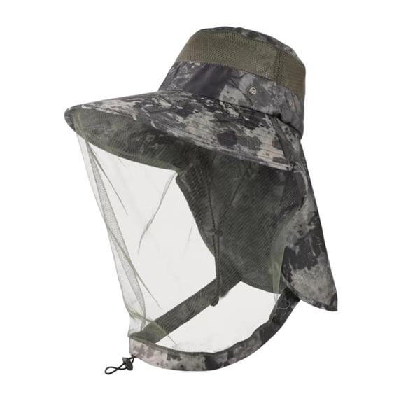 Dualoai Bee Netting Hat Beekeeper Bucket Hat Polyester Net Portable for Men Women