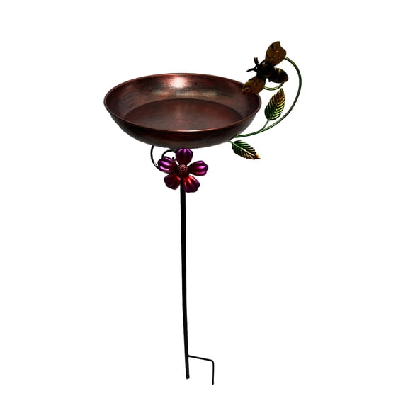 Dualoai Bird Feeder Birdfeeder Yard Ornament Iron Art Decorative Weather Resistant Retro Bee
