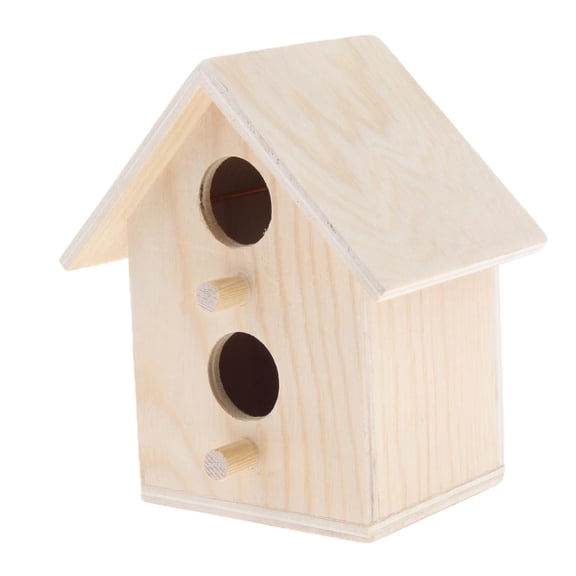 Dualoai Bird Nest Box Bird House Budgie Wood Breeding Box Cabin for Lovebirds Parrotlets