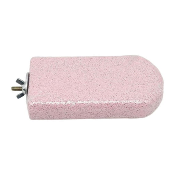 Dualoai Bird Perch Platform Beak Grinding Stone Bird Nail Trims Hamster Parrot Stand Pink