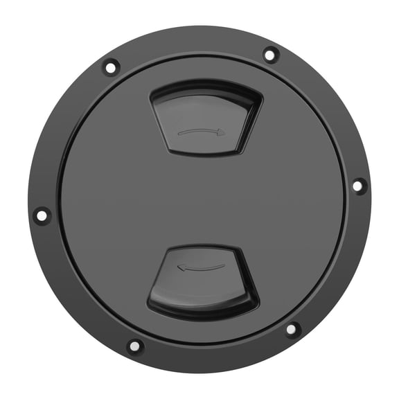 Dualoai Black Circular Non Slip Inspection Hatch Screw Out Deck Plate for RV Marine Boat