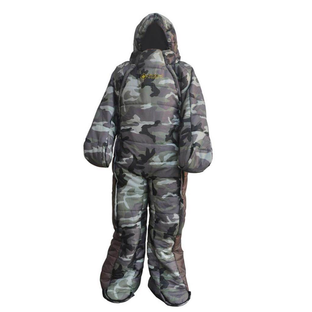 Dualoai Body Shape Wearable Travel Sleeping Bag Suit Adults Cold-proof Outdoor Use M