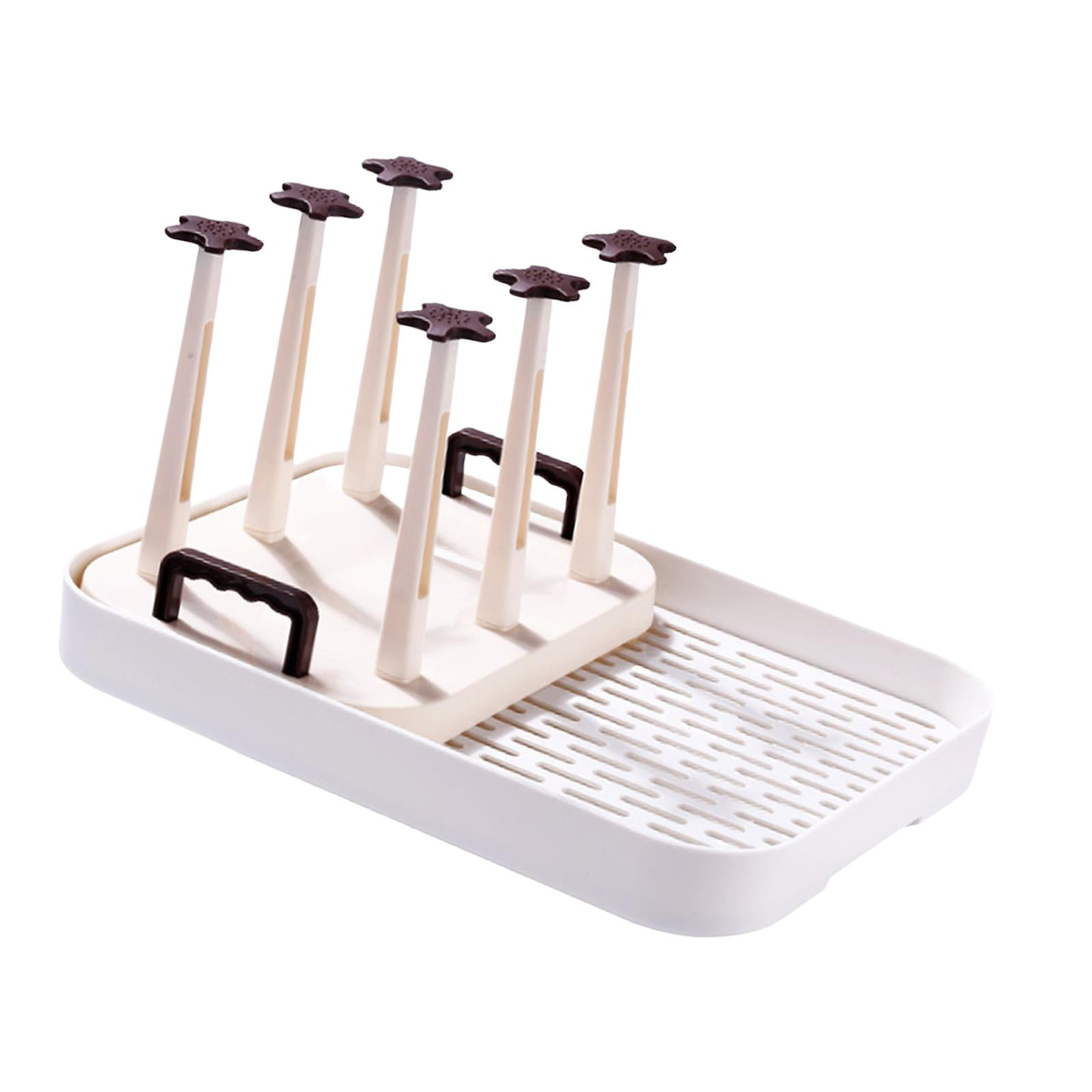 Dualoai Bottle Drying Rack Can Hold 6 Cups Drinking Glass Drainer Hotel ...