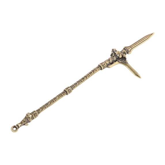 Dualoai Brass Spear Crafts Decor Small 11.7 cm Long Pendant Tabletop Decoration for Home