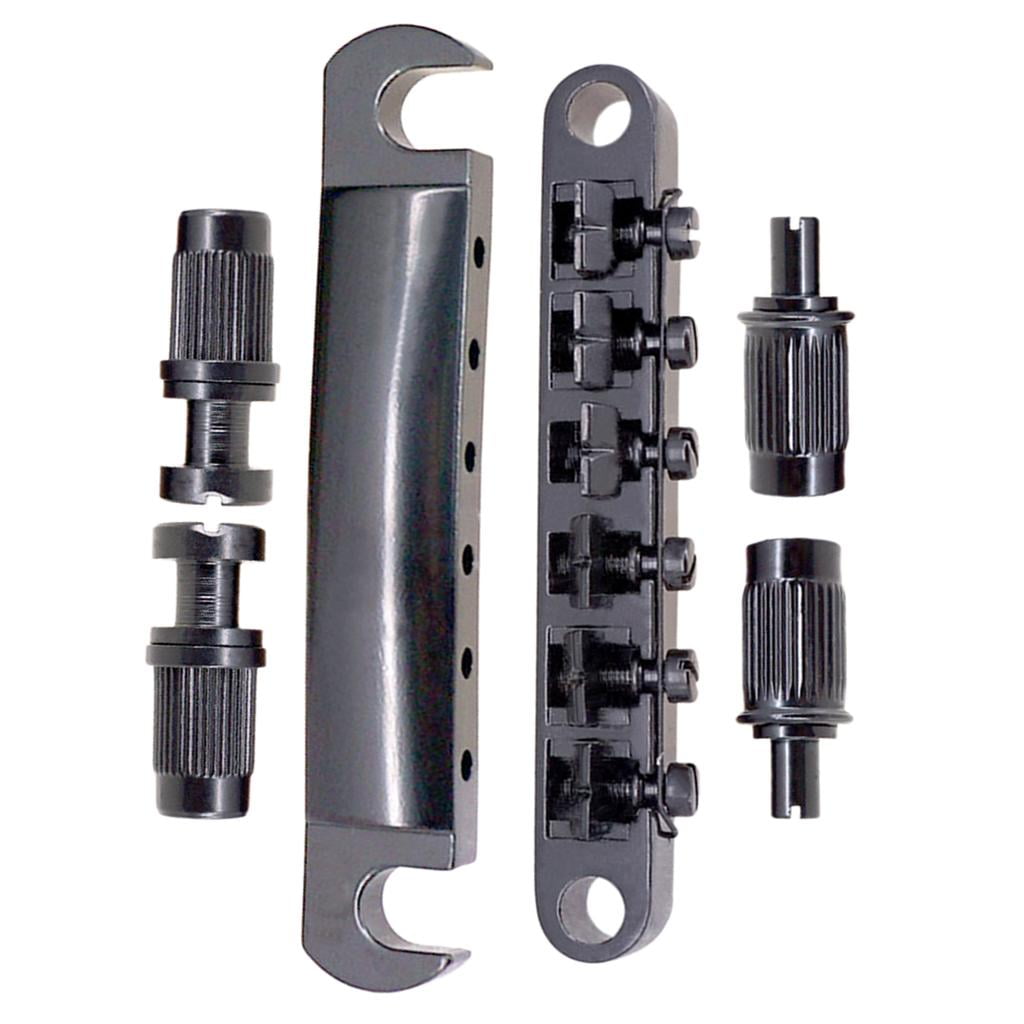 Dualoai Bridge & Stop Tail Bar for LP EPI Electric Guitar Parts - Black