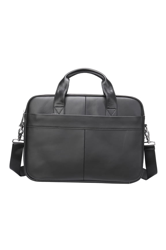 Briefcases for Men Expandable Pocket Messenger Leather Vintage Briefcase Mens Messenger Bag Leather Bag for Computer Travel Office Men Black