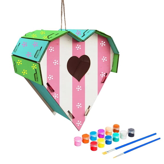 Dualoai ,Build Your Own Bird for Children,Unfinished Birdhouses to And Build 12 And 2 A