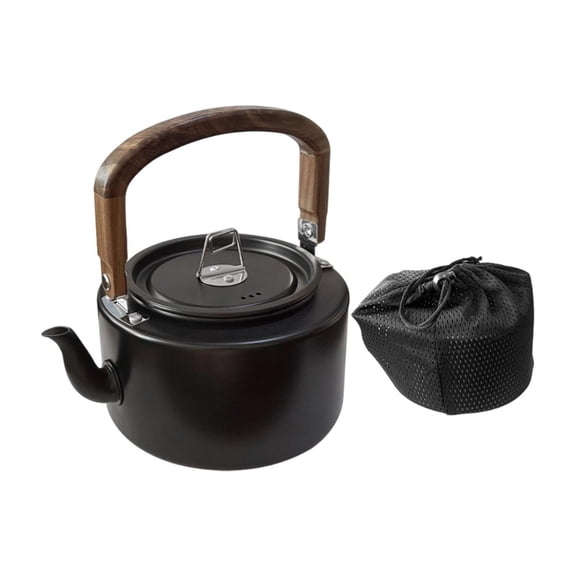 Dualoai Camping Kettle with Handle Multipurpose Fast Heating Lightweight 1.2L Tea Coffee black
