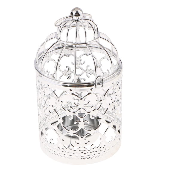 Dualoai Candle Holder Tealight Lantern Table Piece-A- A-Silver