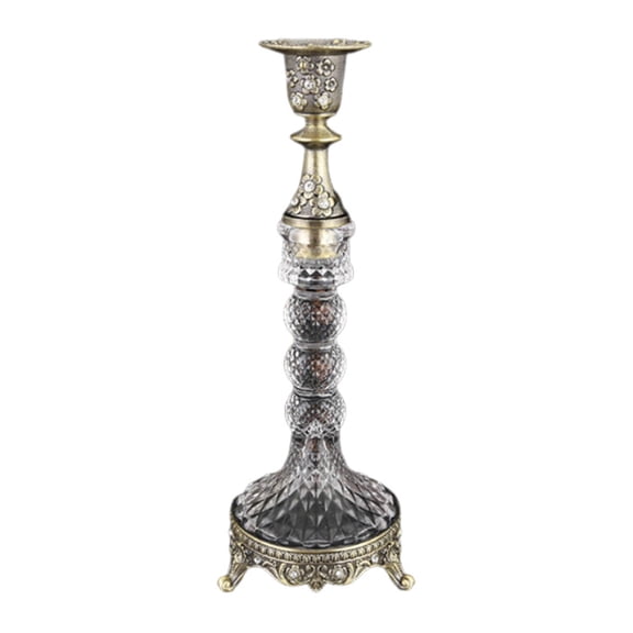 Dualoai Candlestick Holder Candle Stand for Mantel Home Decoration Housewarming Gift Bronze