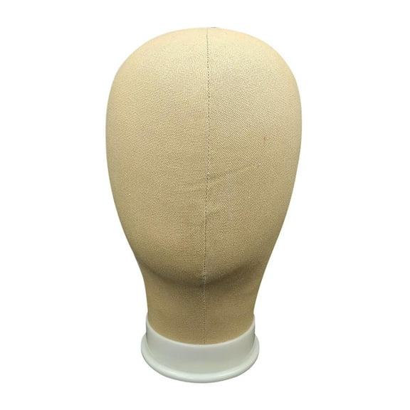 Dualoai Canvas Block Head Manequin Head For Making Wigs Hats Styling Display 54cm