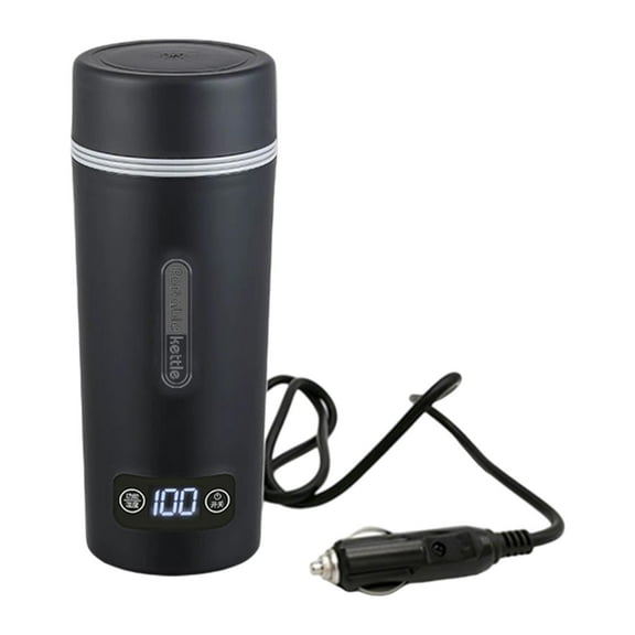 Dualoai Car Electric Kettle LCD Display Practical Bottle for Road Trips Gift Outdoor 24V for Truck