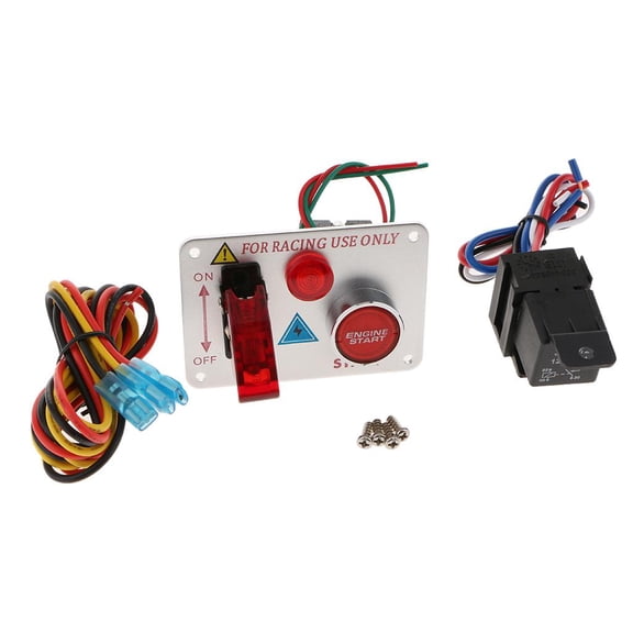 Dualoai Carbon Fiber Ignition Engine Start Push Button Switch Toggle Panel -Race Car
