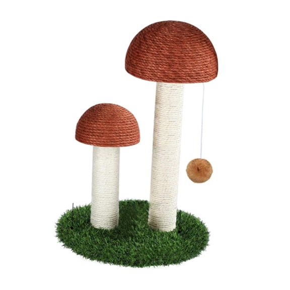 Dualoai Cat Scratching Post Mushroom Scratching Post for Cat Kitten Wall Scratcher Pet Coffee with Ball