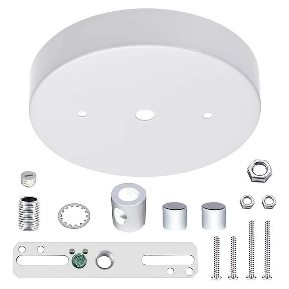 Dualoai Ceiling Lighting Canopy Kit Pendant Light Disc Covers with Hardware Assembly DIY White