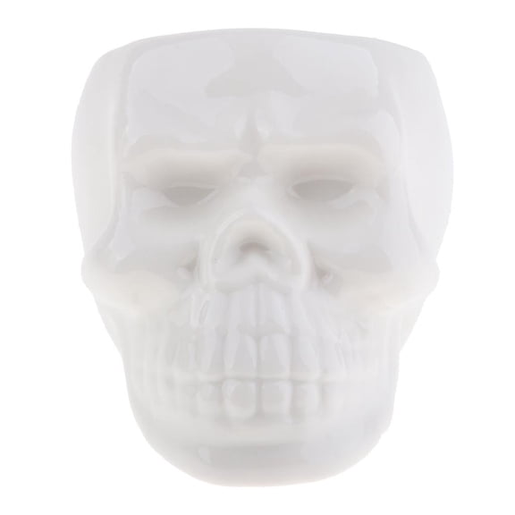 Dualoai Ceramic Flower Pot with Skull Head Model Decoration, Ceramic Flower Pot, 6.6 X