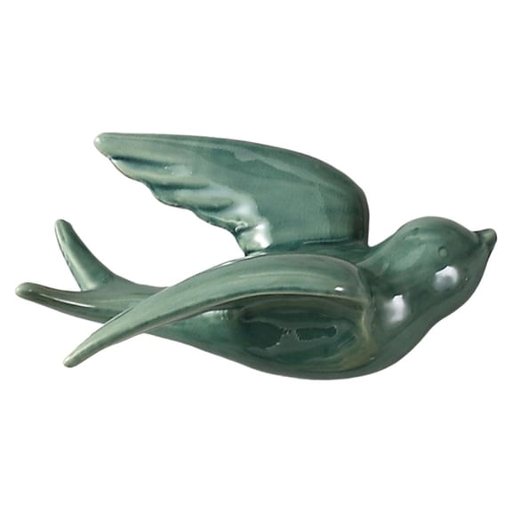 Dualoai Ceramic Hanging Swallows Birds Wall Decor 3D European Retro Style Sculpture for Living Dining Room S