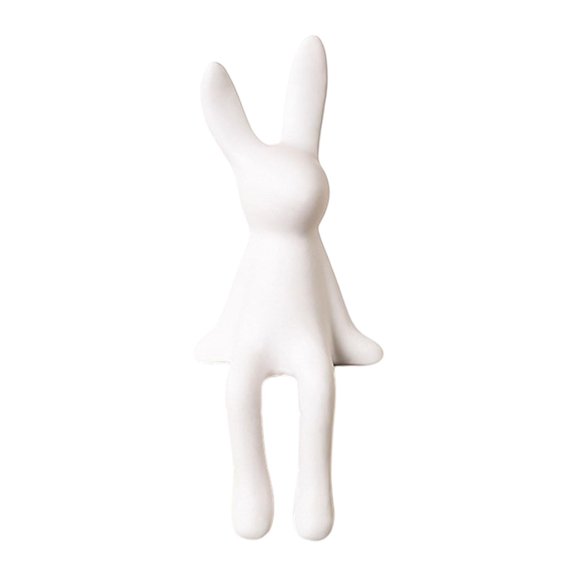 Dualoai Ceramic Sitting Bunny Statue Creative Compact Modern Animal Sculpture Statue for white S