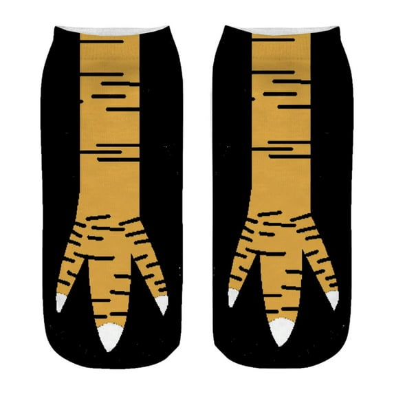 Dualoai Chicken Feet Socks Ankle Socks for Wedding Birthday Gift Anniversary Accessories Black Yellow