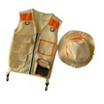 thumbnail image 1 of Dualoai Children Explorer Vest Hat Children Fishing Outfit Outfit Vest Outdoor Adventure Orange, 1 of 9