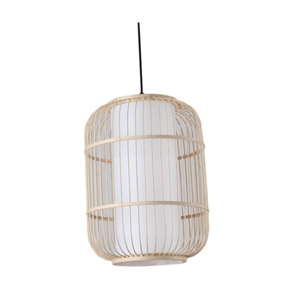 Dualoai Chinese Style Bamboo Chandelier E27 Decorative Novelty Weave Lighting Fixture 9.8x15.7inch