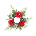 thumbnail image 1 of Dualoai Christmas Candle Rings Wreath Inner Diameter 4" for Wedding Holiday Birthday Style G, 1 of 9