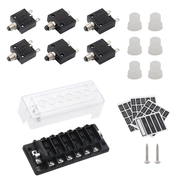Dualoai Circuit Breakers Box Circuit Breaker Fuse Block Box 5A 10A 15A Circuit Breakers