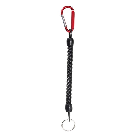 Dualoai Coiled Retractable Fishing Lanyards Coil Lip Grips Fish Tools 100-120cm - Red