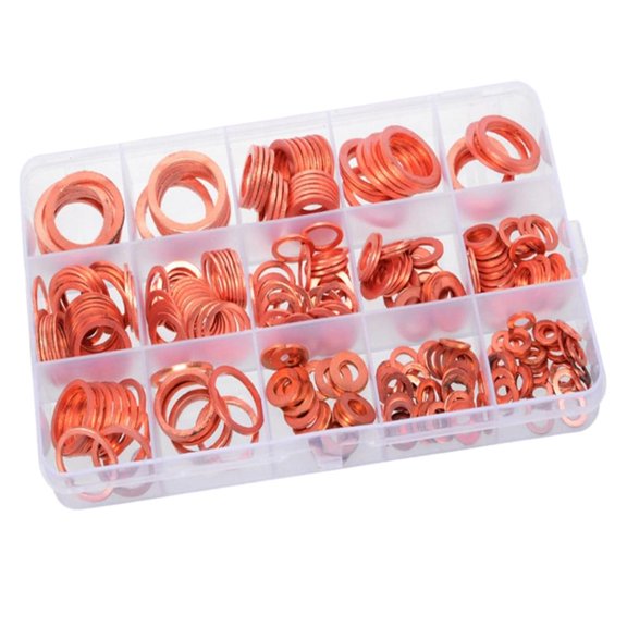 Dualoai Copper Washers, 280 12 Size Copper Metric Sealing Washers Flat Washer Solid