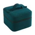 thumbnail image 1 of Dualoai Corduroy Jewelry Box Organizer Display Case Decorative Organization Rings Zipper Green, 1 of 9