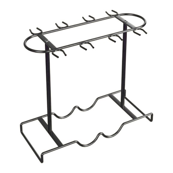 Dualoai Countertop Wine Glass Holder Desktop Goblet Rack for Bar Kitchen Dining Room Black