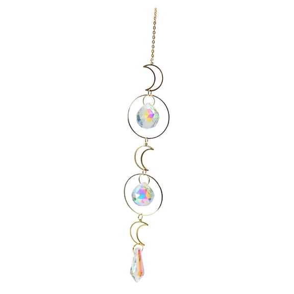 Dualoai Crystal Ball Prisms Rainbow Suncatcher Metal Frame Pendant Home Room Garden Decor Style 5