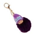 thumbnail image 1 of Dualoai Cute Keyring Key Chain Gift Multicolor New Girls Stocking Filler Very Soft Ball Sleeping KeyChain Handbag Car Key Ring - Purple, 15x8cm, 1 of 9