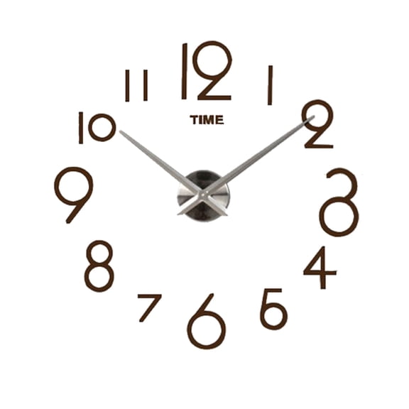 Dualoai DIY 3D Digit Numerals Wall Stickers Clock 3D Mirror Surface Sticker Coffee