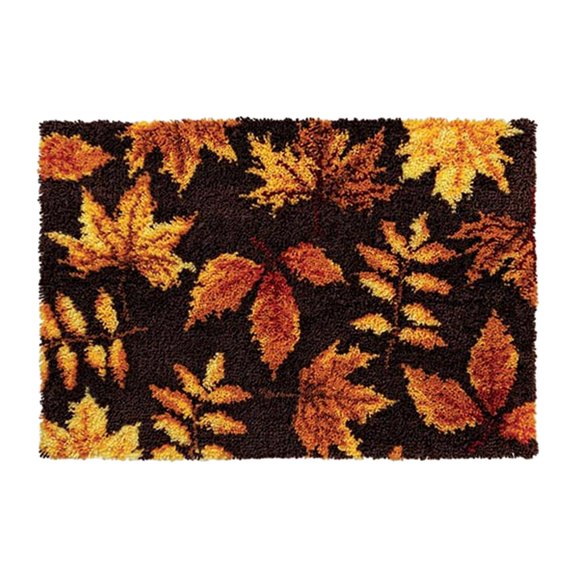 Dualoai DIY Crochet Yarn s, Needlework Unfinished Crocheting Rug Yarn Cushion Embroidery Maple Leaf